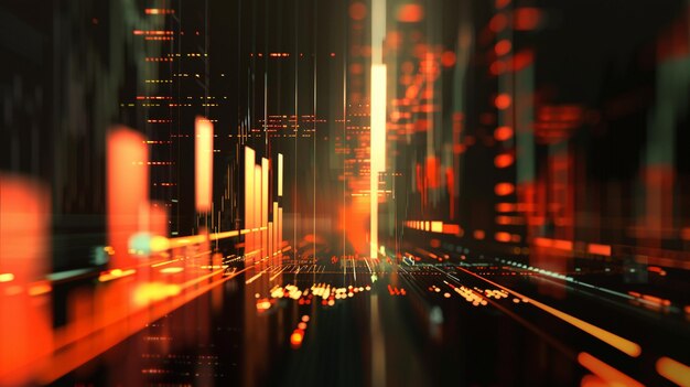 Foto abstrakter hintergrund mit börse- und handelsdiagramm mit kerzendiagramm generativ ai