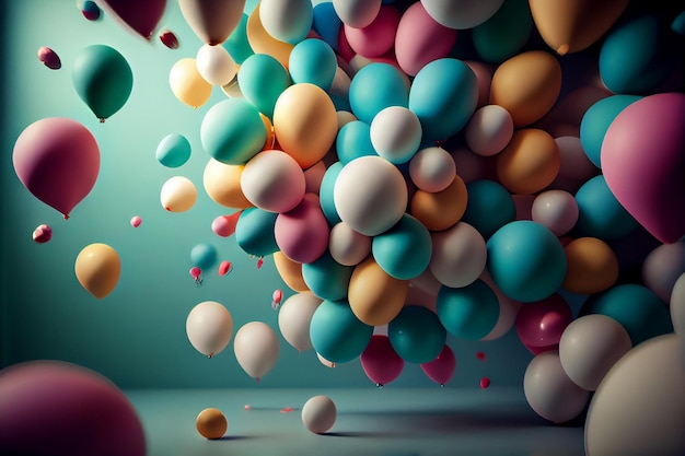 Abstrakter hintergrund mit bunten luftballonsgenerative ai