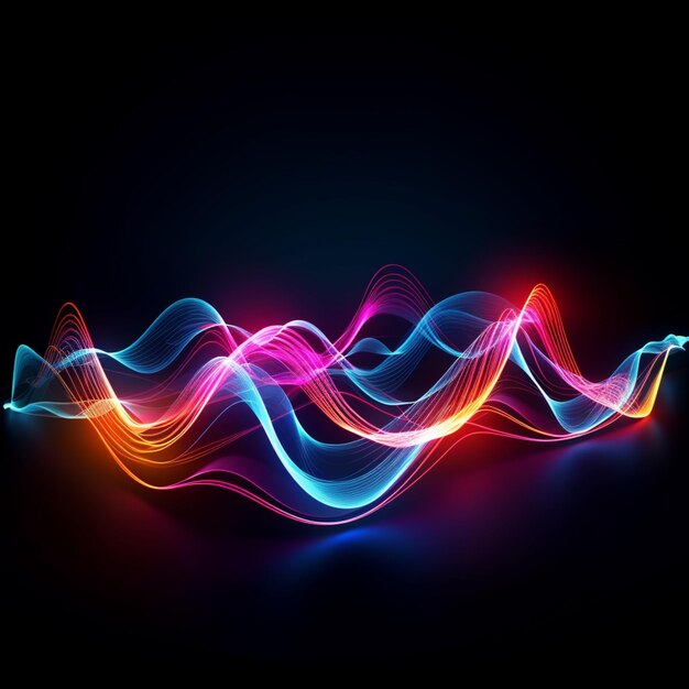 Abstrakter Hintergrund mit bunten Wellen aus lichtgenerativer KI