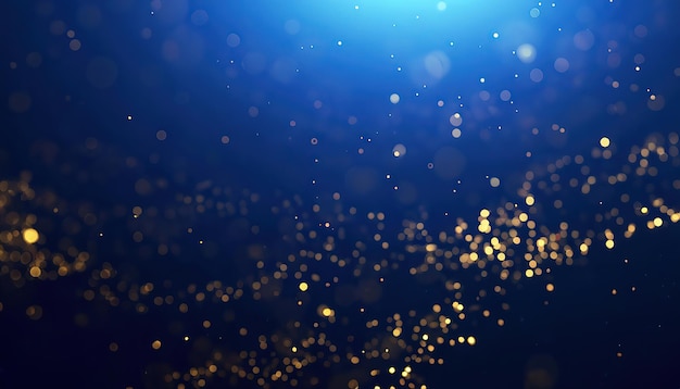 Abstrakter Hintergrund mit dunkelblauen und goldenen Partikeln