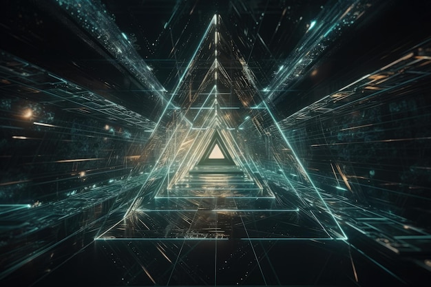 Abstrakter Hintergrund mit einer zentrierten Dreiecksform, die mit generativer KI-Technologie erstellt wurde