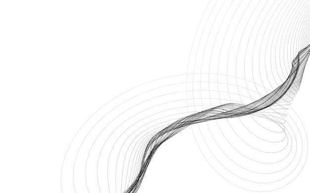 Abstrakter Hintergrund mit einfarbigen Wellenlinien auf weißem Hintergrund. Hintergrund der modernen Technologie.
