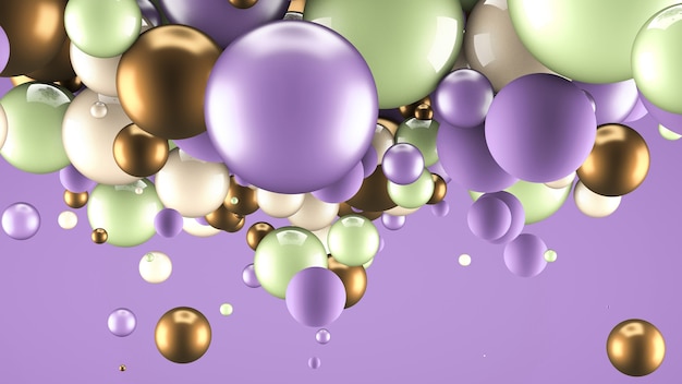 Abstrakter Hintergrund mit Elementen. 3D-Darstellung, 3D-Rendering.