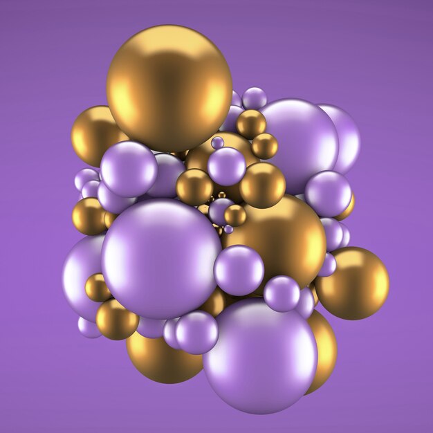 Abstrakter Hintergrund mit Elementen. 3D-Darstellung, 3D-Rendering.