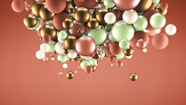 Abstrakter Hintergrund mit Elementen. 3D-Darstellung, 3D-Rendering.