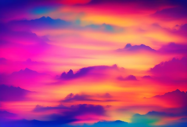 Foto abstrakter hintergrund mit farbenfrohem himmel