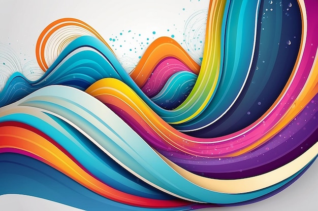 Abstrakter Hintergrund mit farbenfrohen Wellenlinien stilvolles Design Vektorillustration