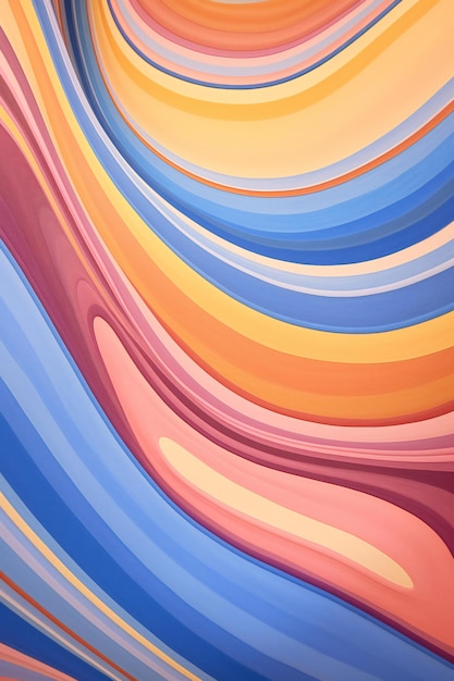 Abstrakter Hintergrund mit glatten wellenförmigen Linien in orange und blau