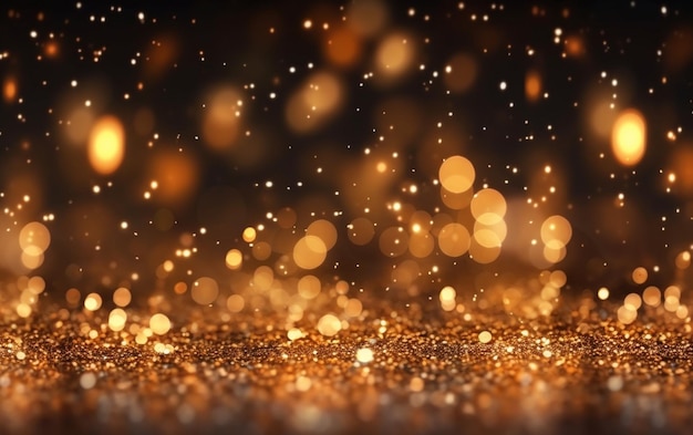 Abstrakter Hintergrund mit Gold-Bokeh-Effekt funkelnde magische Staubpartikel Magie
