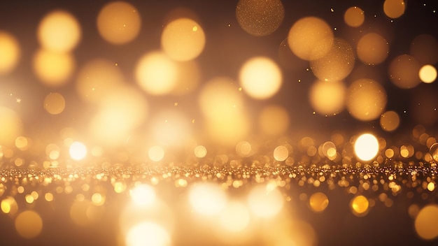 Abstrakter Hintergrund mit goldenen Bokeh-Lichtern