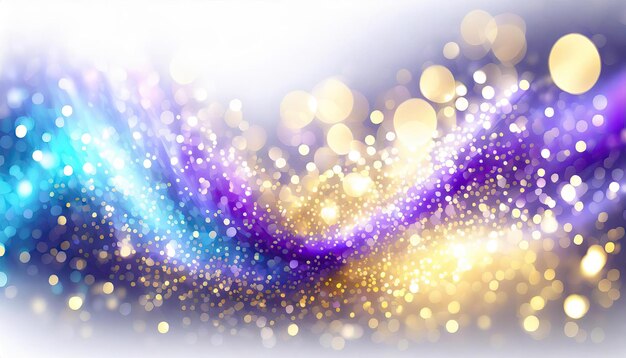 Abstrakter Hintergrund mit Goldpartikel Weihnachten Goldenes Licht Leuchten Partikel Bokeh-Effekt Feiertag Glitter generiert KI
