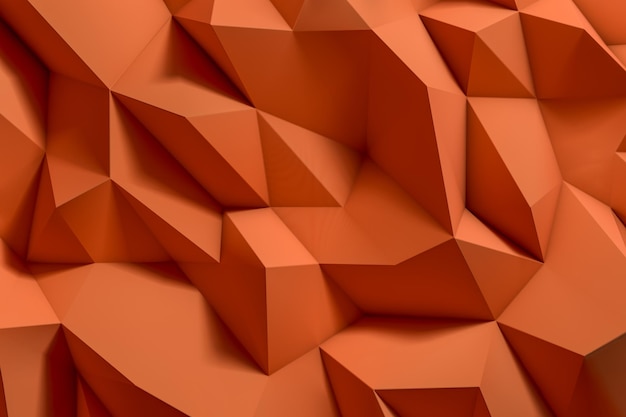 Abstrakter Hintergrund mit orange polygonalen Formen 3D 3D-Darstellung 3D 3D-Darstellung