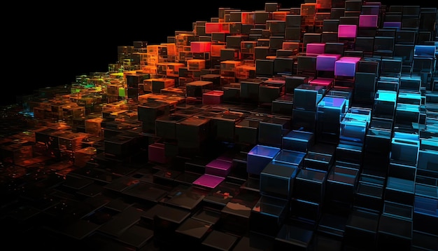abstrakter Hintergrund mit Quadraten mit generativer KI-Technologie erstellt