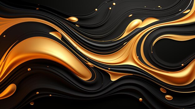 Abstrakter Hintergrund mit realistischer goldener Metallform Fudgoldwelle Verflechtete Goldformen