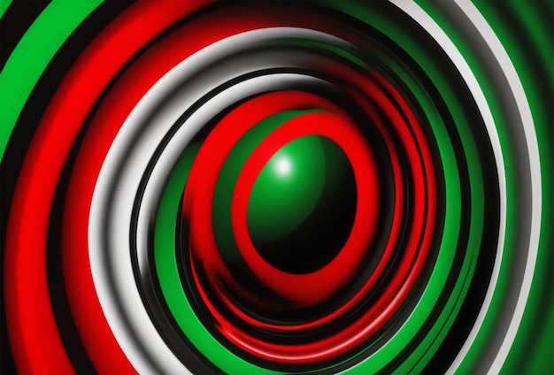 Abstrakter Hintergrund mit roten, grünen und schwarzen Kreisen