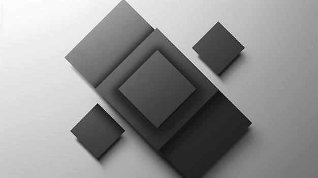 Abstrakter Hintergrund mit schwarzen Quadraten 3D-Rendering-Illustration