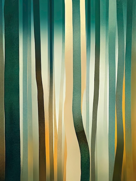 Abstrakter Hintergrund mit Wald mit malerischen Bäumen Aquarellpinsel Helle Herbstfarben 3D-Darstellung