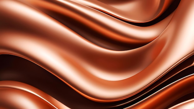 abstrakter Hintergrund Seide Luxus Kupfer elegante Wellen glatte Kurven und Linien