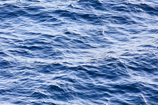 abstrakter Hintergrund, Textur meerblaues Wasser, Wellen und Wellen auf dem Ozean, Meeresmustertapete