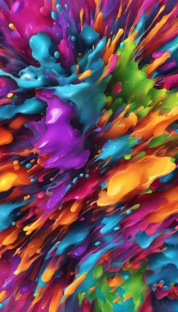 abstrakter Hintergrund von Acrylfarbe, die in Wasser spritzt Farbiger abstrakter Hintergrond