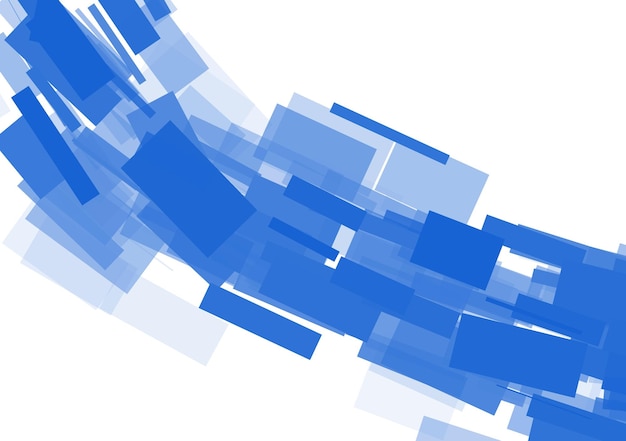 Abstrakter Hintergrund von blauen Würfeln in Form von Wellen auf digitaler Kunst des weißen Hintergrundes