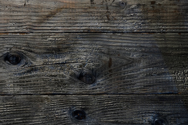 Abstrakter Hintergrund von verbrannten Holzbrettern. Nahaufnahme Draufsicht für Kunstwerke. Foto in hoher Qualität