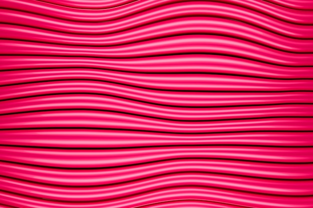 Abstrakter Hintergrund von viva magenta glänzenden Röhren 3D-Rendering