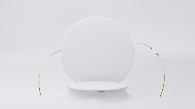 Abstrakter Hintergrund weißes Podium für Produktpräsentation 3D-Darstellung