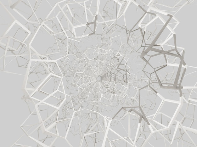 abstrakter Hintergrund weißes Spinnennetz auf schwarzem Hintergrund. 3D-Darstellung. 3D-Rendering