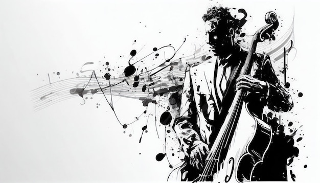 Abstrakter Jazzmusiker von Generative AI