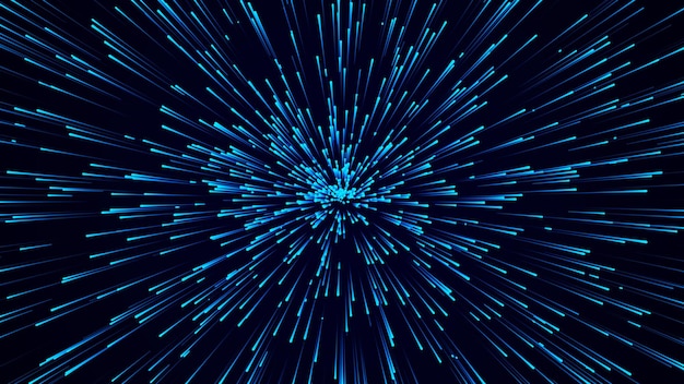 Abstrakter kreisförmiger Hintergrund Starburst-dynamische Linienmuster Abstrakter Datenfluss Hintergrund 3D-Rendering