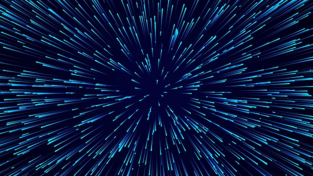 Abstrakter kreisförmiger Hintergrund Starburst-dynamische Linienmuster Abstrakter Datenfluss Hintergrund 3D-Rendering