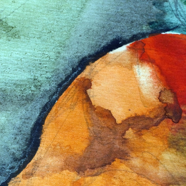 Foto abstrakter kunst-hintergrund mit mehrfarbigen streifen und teals tinte textur auf papier