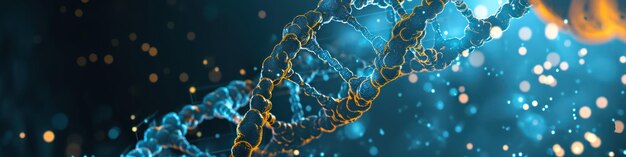 Abstrakter leuchtender DNA-Molekular-Tech-Hintergrund Generative KI