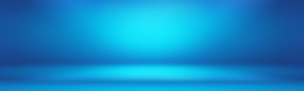 Abstrakter luxuriöser blauer Hintergrund mit Farbverlauf glatt dunkelblau mit schwarzem Vignette-Studio-Banner