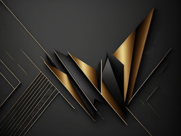 Abstrakter mattschwarzer und goldener Hintergrund für künstlerische Designs generative KI
