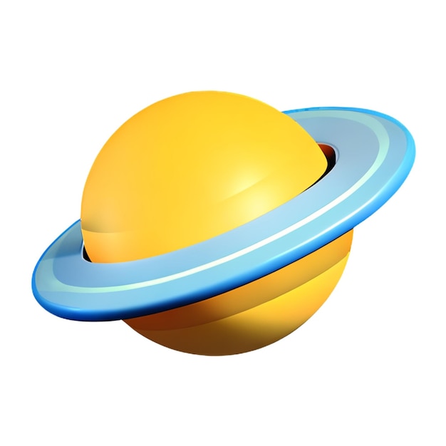 Abstrakter Planet im Cartoon-Stil mit Ringen isoliert auf pastellfarbenem Hintergrund Minimales Konzept 3D-Rendering