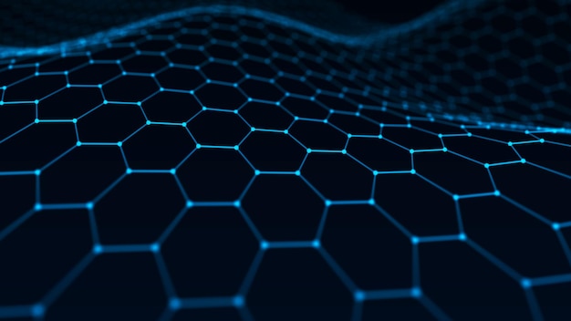 Abstrakter polygonaler Hintergrund mit verbindenden Punkten und Linien. Hintergrund der Verbindungstechnologie