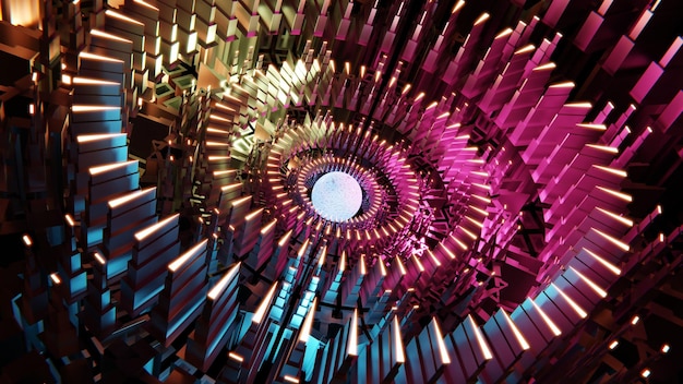 Abstrakter Reaktor Reaktorkernraum Vision der mechanischen Technologie