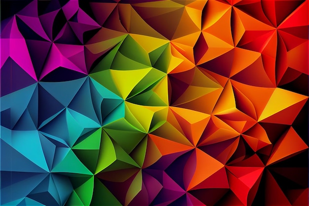 Abstrakter regenbogenfarbener geometrischer Hintergrund mit viel Kopierraum generative KI