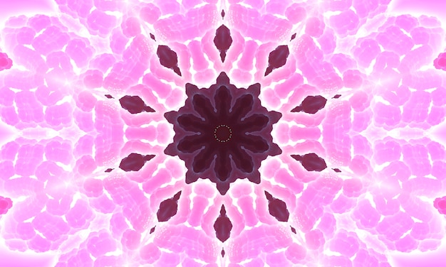 Abstrakter rosa Kaleidoskophintergrund. Schöne Mandala-Textur. Einzigartiges Kaleidoskop-Design. Blumenmuster-Illustrationshintergrund.
