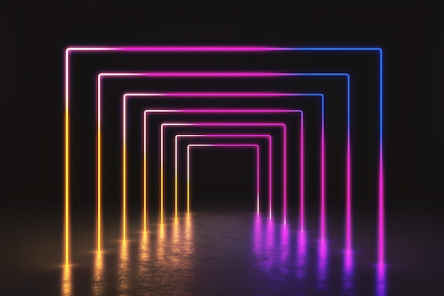 Abstrakter rosa Neon-Korridor