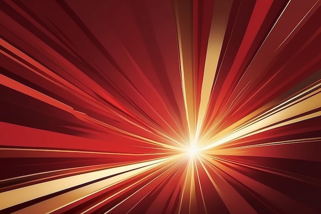 Abstrakter roter Hintergrund mit goldenen Lichtstrahlen