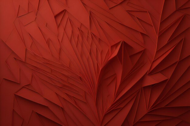 Abstrakter roter Origami-Hintergrund Futuristisches Hintergrunddesign generativ ai