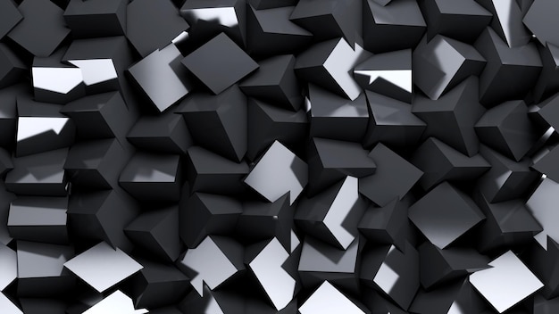 Abstrakter schwarzer 3D-Würfelhintergrund Moderne futuristische 3D-Illustration