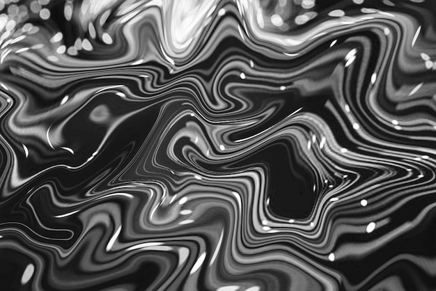 Abstrakter schwarzer Hintergrund, dunkelgrau-silberfarbener Gradient, defokussierte Wellen, geometrische Linien, 4K-Wallpapier