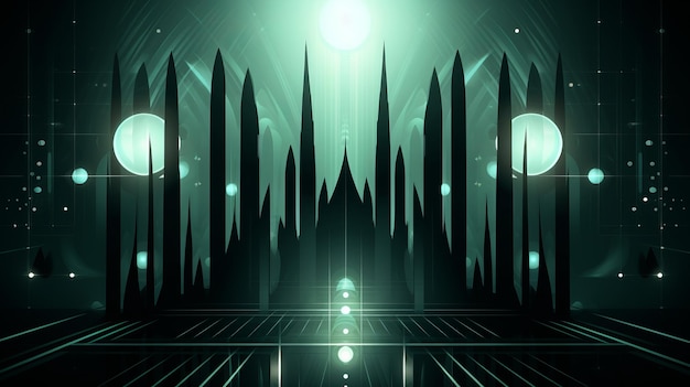 Abstrakter Science-Fiction-Hintergrund mit leuchtenden Lichtern