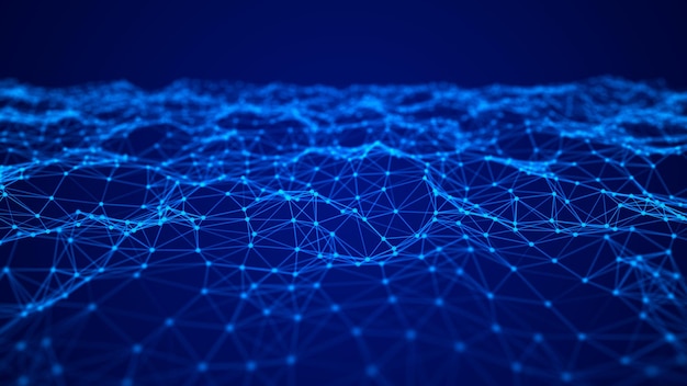 Abstrakter Technologiehintergrund Netzwerkverbindungsstruktur Big Data digitaler Hintergrund 3D-Rendering