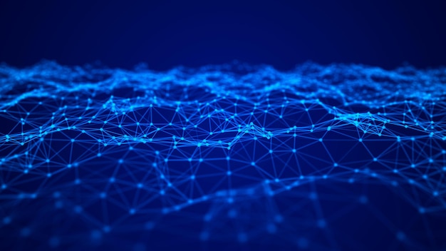 Abstrakter Technologiehintergrund Netzwerkverbindungsstruktur Wissenschaftlicher Hintergrund Big Data digitaler Hintergrund 3D-Rendering