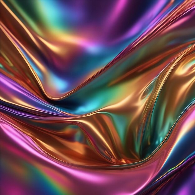 Foto abstrakter unscharfer holographischer regenbogenfolie iridescenter hintergrund
